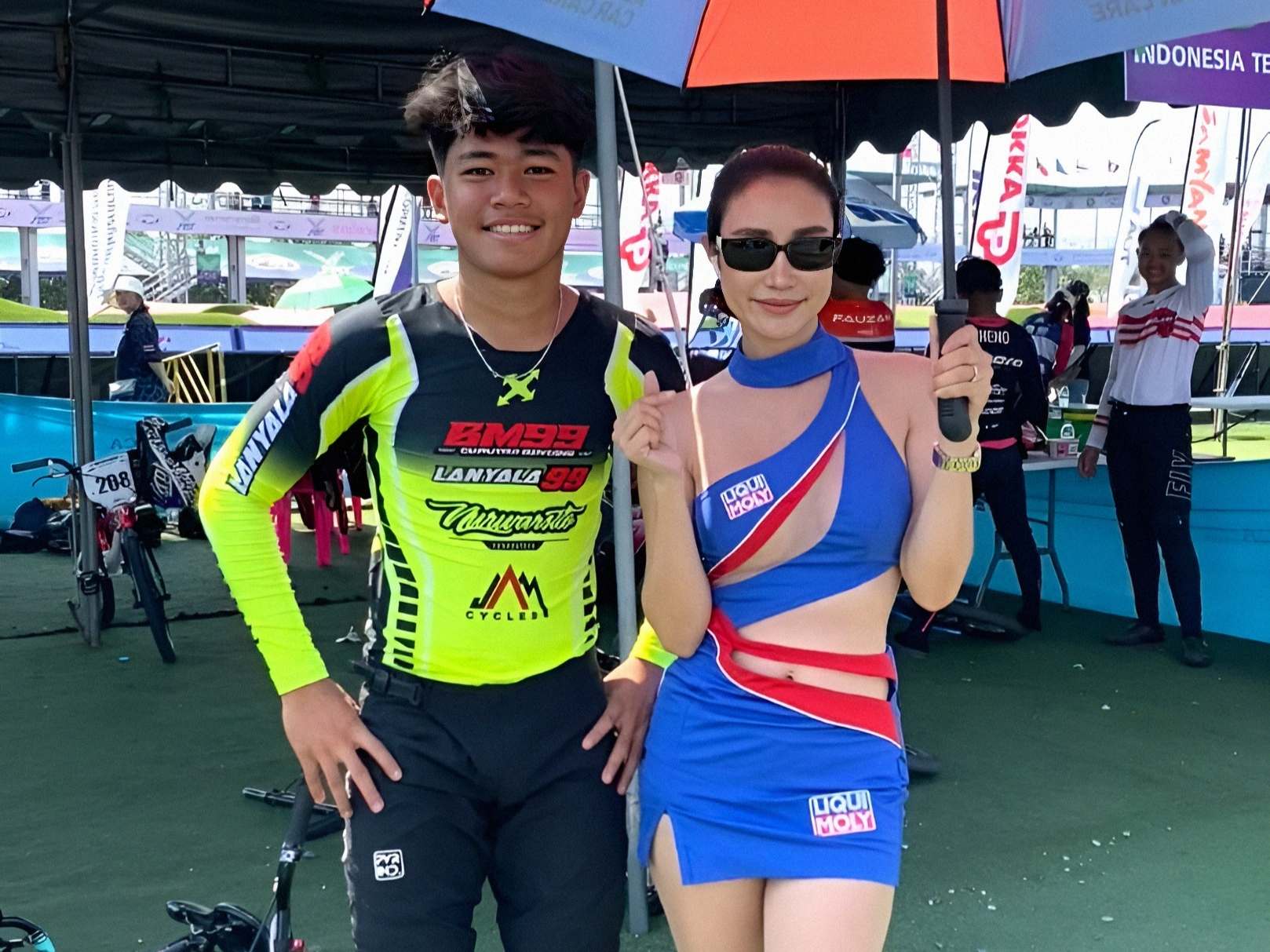 Muhammad Bagus Refansha pembalap BMX Indonesia dari La Nyala 99 Team saat mengikuti Thailand BMX Championships di Kamol Sport Park Thailand