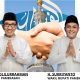 Bupati Pamekasan H. Kholilurrahman dan Wakil Bupati H. Sukriyanto menyampaikan ucapan Idul Fitri 1447 H dengan latar simbol masjid dan jabat tangan