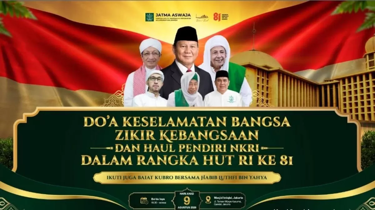 Poster gambar : Dzikir, Do'a Kebangsaan dan Haul Pendiri NKRI di Masjid Istiqlal Jakarta.