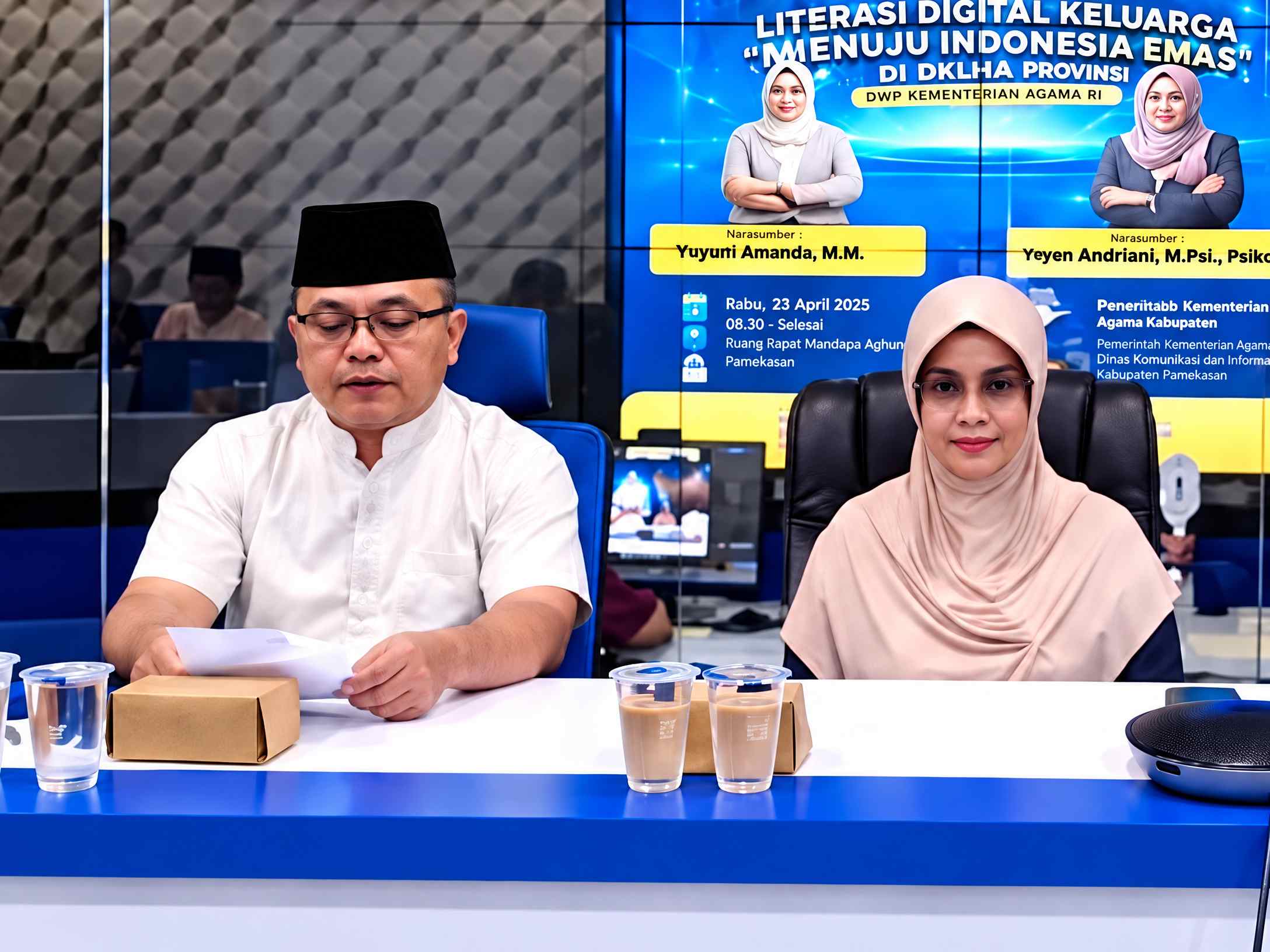 Kabid Persandian Diskominfo Pamekasan menyampaikan sambutan dalam kegiatan perlindungan anak di ruang digital.